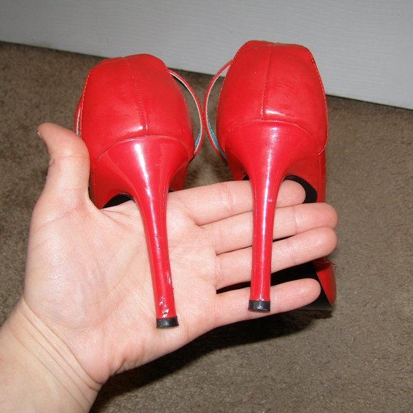 size 8 Vintage Used STEVE MADDEN Red Hot Sexy heel - Picture 10 of 14